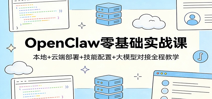 OpenClaw零基础实战课：本地+云端部署+技能配置+大模型对接全程教学-huitchan网创
