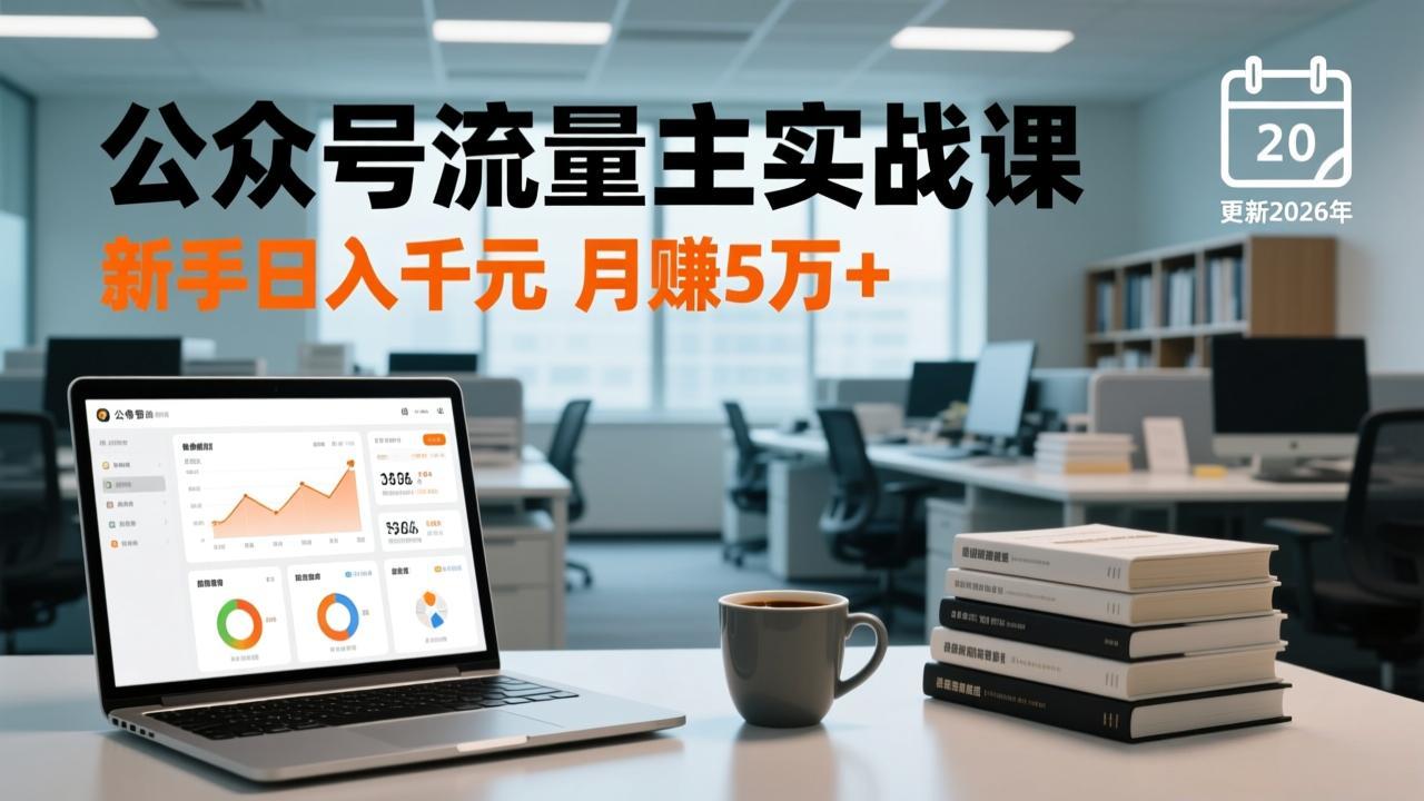 公众号流量主实战课-更新26年3月，爆文写作、流量池运营、多平台分发，新手日入千元月赚5w+-huitchan网创