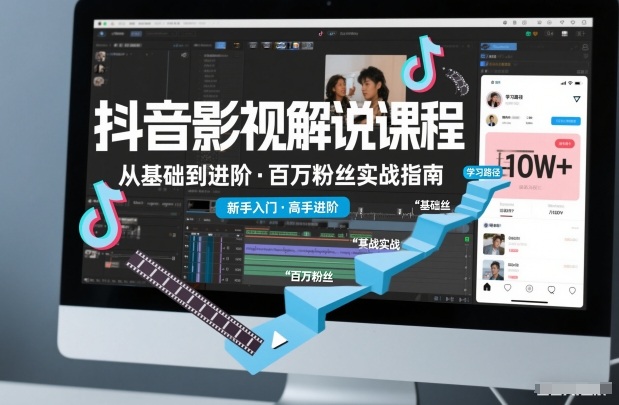 抖音百万粉丝影视解说课程，基础到进阶课，适合新手和进阶学习-huitchan网创