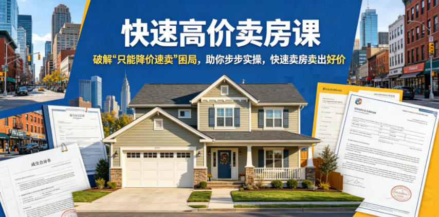 快速高价卖房课，破解“只能降价速卖”困局，助你步步实操，快速卖房卖出好价(更新2026)-huitchan网创