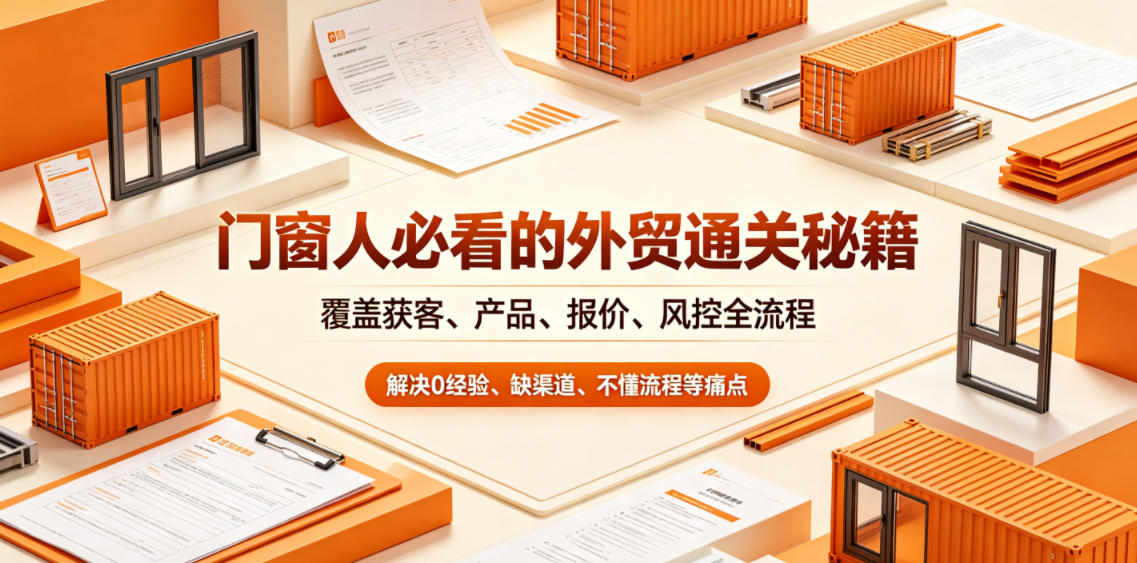 门窗人必看的外贸通关秘籍，块覆盖获客、产品、报价、风控全流程，解决0经验、缺渠道、不懂流程等痛点-huitchan网创