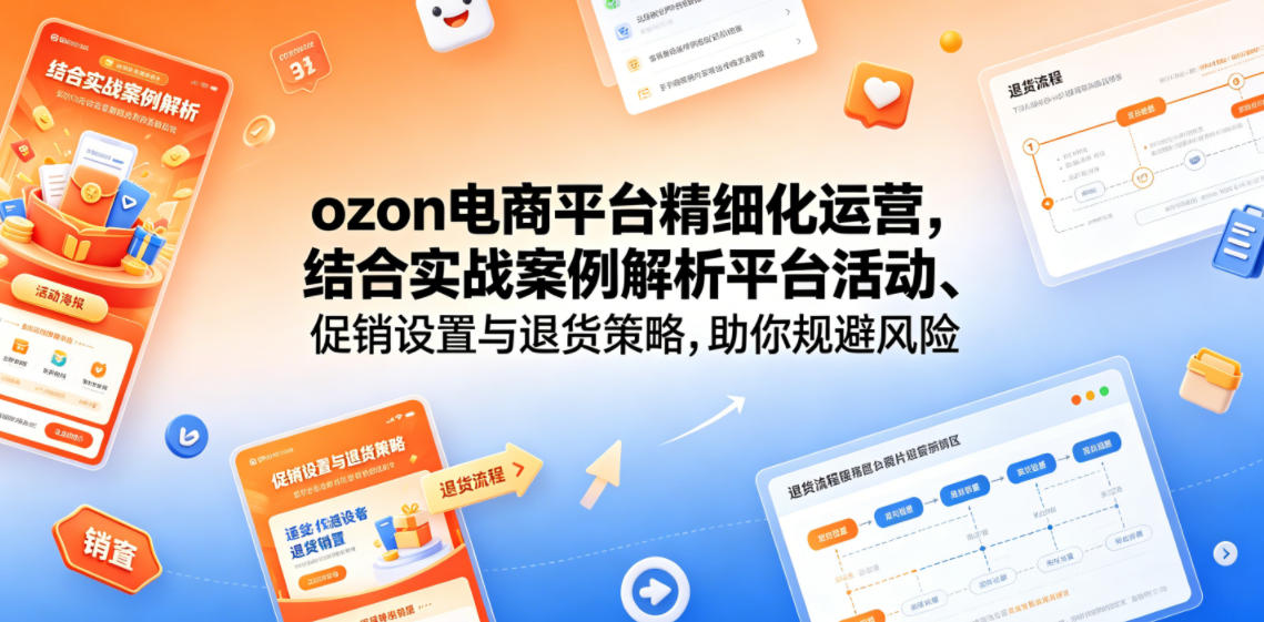 ozon电商平台精细化运营，结合实战案例解析平台活动、促销设置与退货策略，助你规避风险、提升销量-huitchan网创