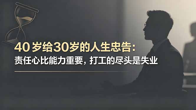 付费文章：40岁给30岁的人生忠告：责任心比能力重要，打工的尽头是失业-huitchan网创