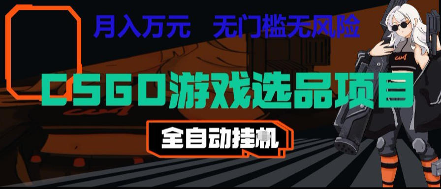CSGO游戏自动扫货项目，全自动运行，月入1W，无风险，长期稳定可以做【揭秘】-huitchan网创