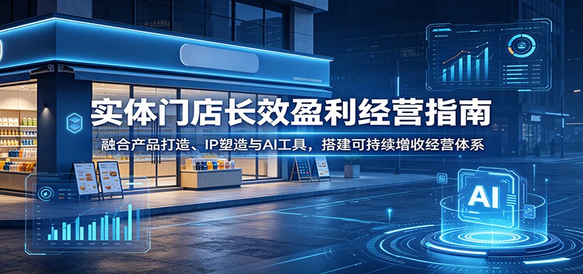 实体门店长效盈利经营指南：融合产品打造、IP塑造与AI工具，搭建可持续增收经营体系-huitchan网创