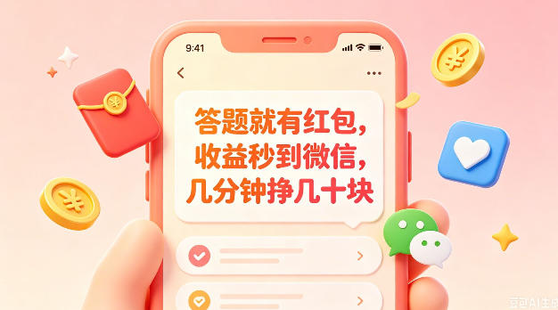 答题就有红包，收益秒到微信，几分钟挣几十块，学生党上班族宝妈都可以玩【揭秘】-huitchan网创