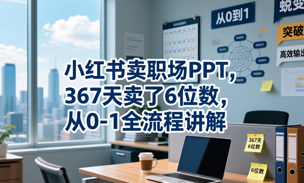 小红书卖职场PPT，367天卖了6位数，从0-1全流程讲解-huitchan网创