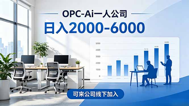 2026创业新风口—OPC一人公司模式震撼首发！日收益2000-6000+，项目绿色长久，安全稳健，合...-huitchan网创