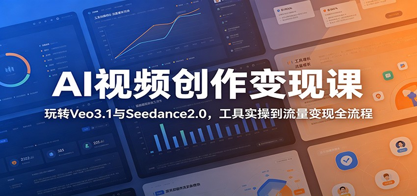 AI视频创作变现课：玩转Veo3.1与Seedance2.0，工具实操到流量变现全流程-huitchan网创