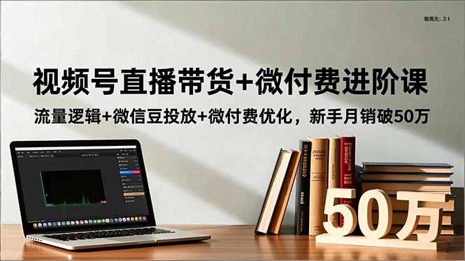视频号直播带货+微付费进阶课：流量逻辑+微信豆投放+微付费优化，新手月销破50万-huitchan网创