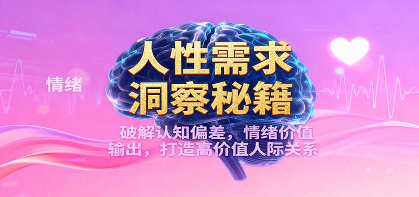 人性需求洞察秘籍，破解认知偏差，情绪价值输出，打造高价值人际关系-huitchan网创