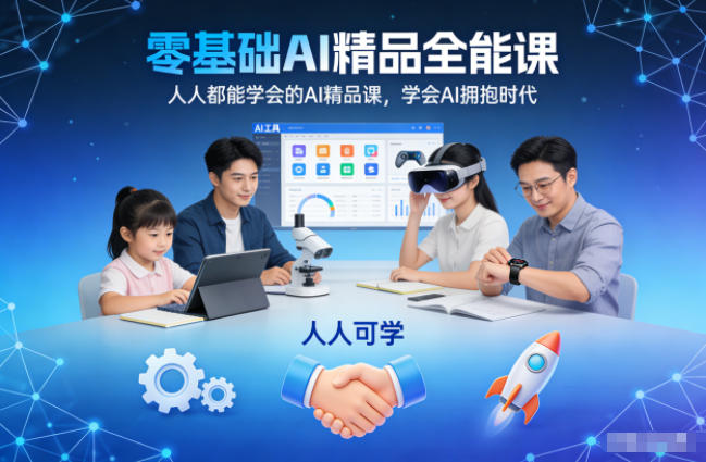 零基础AI精品全能课，人人都能学会的AI精品课，学会AI拥抱时代-huitchan网创