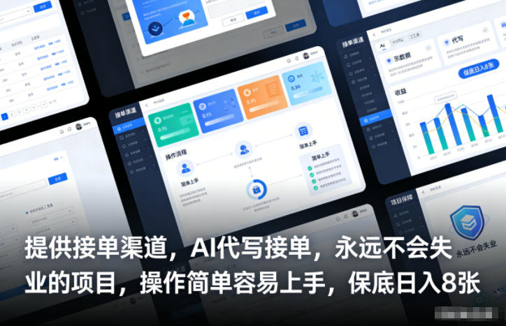 提供接单渠道，AI代写接单，永远不会失业的项目，操作简单容易上手，保底日入8张【揭秘】-huitchan网创