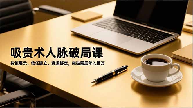 吸贵术人脉破局课，价值展示、信任建立、资源绑定，突破圈层年入百万-huitchan网创