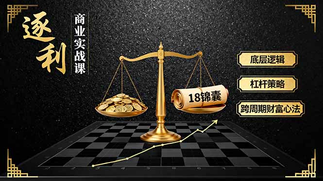 《逐 利》商业实战课，底层逻辑、杠杆策略、18锦囊，跨周期财富心法(更新-huitchan网创