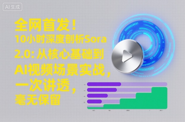 全网首发！10小时深度剖析Sora 2.0：从核心基础到AI视频场景实战，一次讲透，毫无保留-huitchan网创
