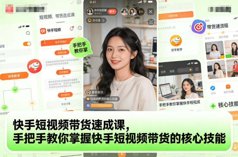 快手短视频带货速成课，手把手教你掌握快手短视频带货的核心技能-huitchan网创