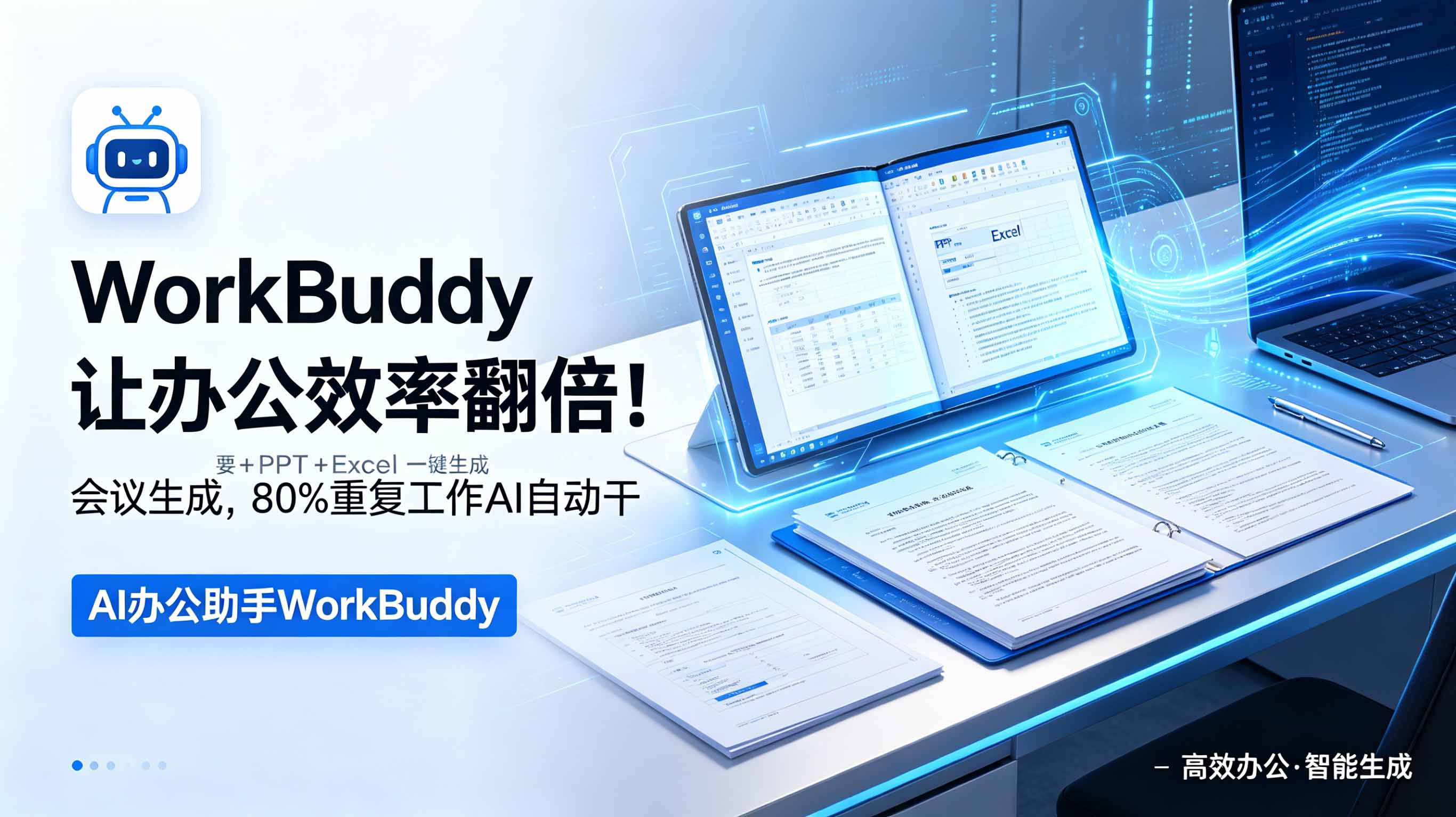 WorkBuddy让办公效率翻倍！会议纪要+PPT+Excel一键生成，80%重复工作AI自动干-huitchan网创