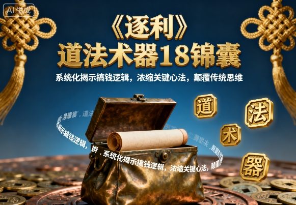 《逐利》道法术器18锦囊，系统化揭示搞钱逻辑，浓缩关键心法，颠覆传统思维(更新)-huitchan网创
