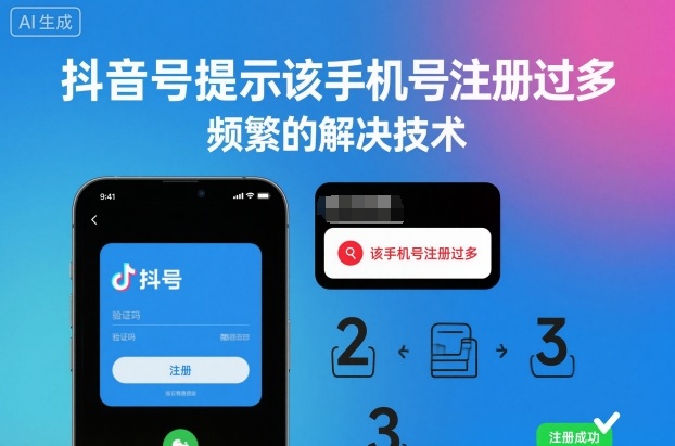 抖音号提示该手机号注册过多，频繁的解决技术-huitchan网创