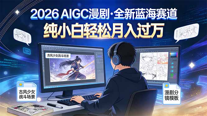 2026年全新蓝海赛道，纯小白轻松月入过万-huitchan网创