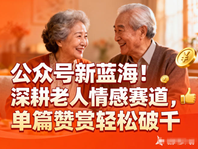 公众号新蓝海！深耕老人情感赛道，单篇赞赏轻松破1k-huitchan网创