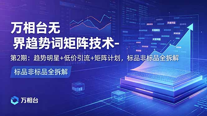 万相台无界趋势词矩阵技术-第2期：趋势明星+低价引流+矩阵计划，标品非标品全拆解-huitchan网创