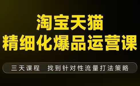 猫课子幽·淘宝天猫精细化爆品运营【音频+字幕+文档】(9月12-14杭州线下课)-huitchan网创