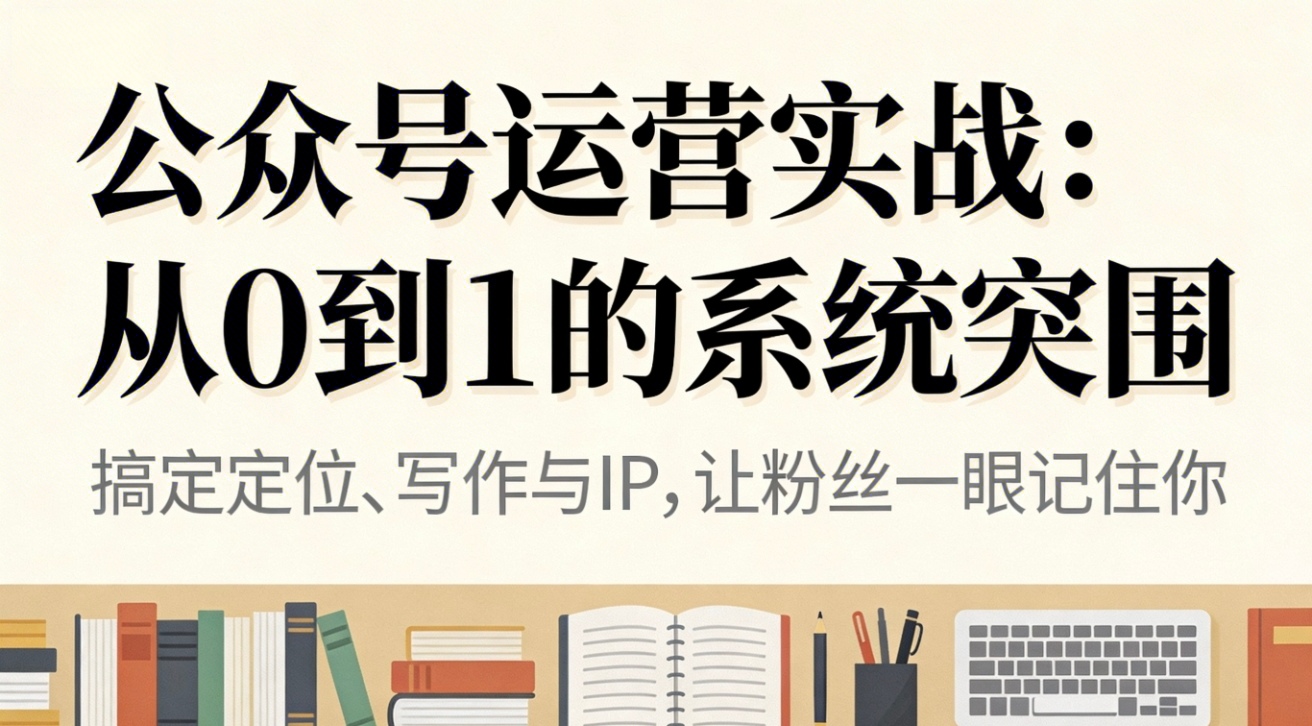 公众号运营实战：从0到1的系统突围-huitchan网创