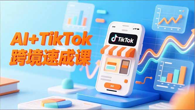 AI+TikTok跨境速成课，智能翻译、店铺定位、流程拆解，7天高效上线运营-huitchan网创