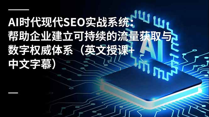 AI时代现代SEO实战系统：帮助企业建立可持续的流量获取与数字权威体系(英文授课+中文字幕-huitchan网创