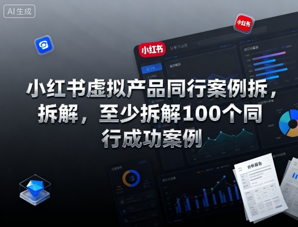 小红书虚拟产品同行案例拆解，至少拆解100个同行成功案例(完结)-huitchan网创