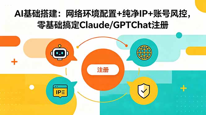 AI基础搭建：网络环境配置+纯净IP+账号风控，零基础搞定Claude/GPTChat注册-huitchan网创