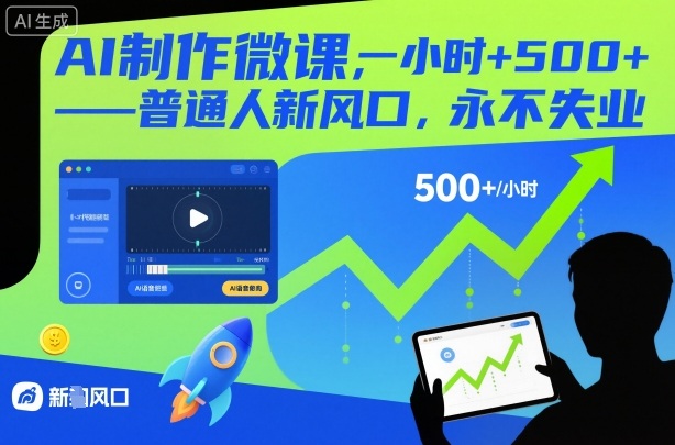 AI制作微课，一小时5张+，普通人新风口，永不失业-huitchan网创