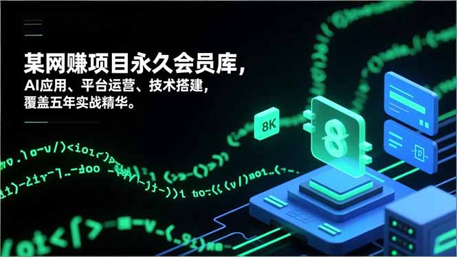 网赚项目永久会员库，AI应用、平台运营、技术搭建，覆盖五年实战精华-huitchan网创