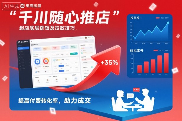 千川随心推起店底层逻辑及投放技巧，提高付费转化率，助力成交-huitchan网创
