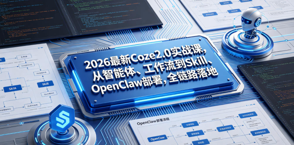 2026最新Coze2.0实战课，从智能体、工作流到Skill、OpenClaw部署，全链路落地-huitchan网创