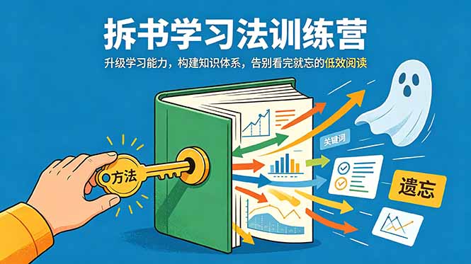 拆书学习法训练营，升级学习能力，构建知识体系，，告别看完就忘的低效阅读-huitchan网创