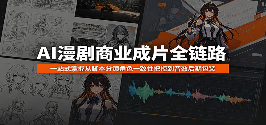 AI漫剧商业成片全链路：一站式掌握从脚本分镜角色一致性把控到音效后期包装-huitchan网创