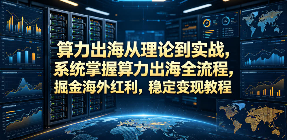 算力出海从理论到实战，系统掌握算力出海全流程，掘金海外红利，稳定变现教程-huitchan网创