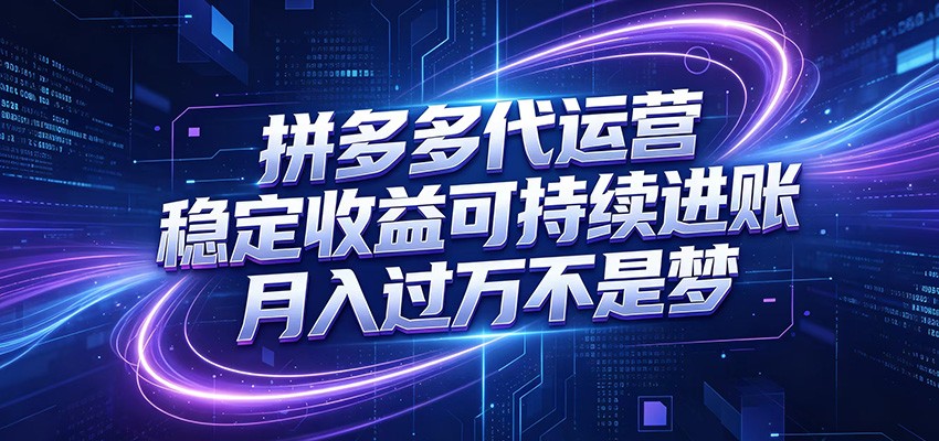 拼多多代运营，小白也能轻松月入过万，真实运营数据可查，全托管代运营-huitchan网创